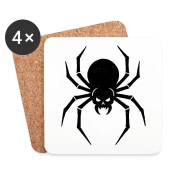 Halloween Spider | Dark Spider - Coasters (set of 4) - white - Front