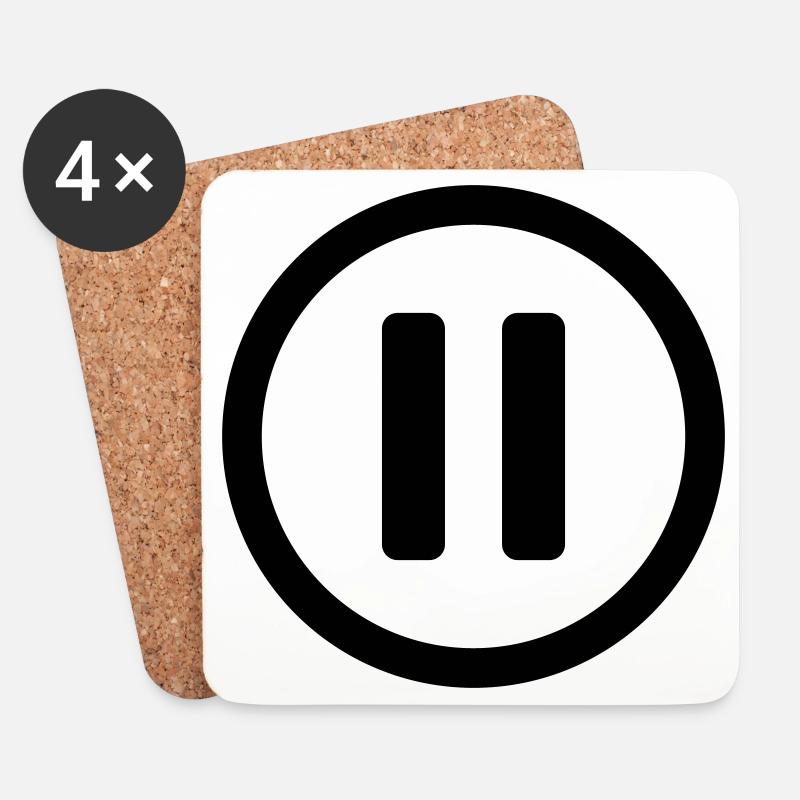 Icon Pause - Untersetzer (4er-Set) - Weiß