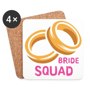 Bride Squad Ringe Junggesellinnenabschied - Untersetzer (4er-Set) - Weiß - Vorne