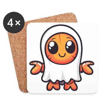 Crabe homard Halloween fantôme - Dessous de verre (lot de 4) - blanc - Devant