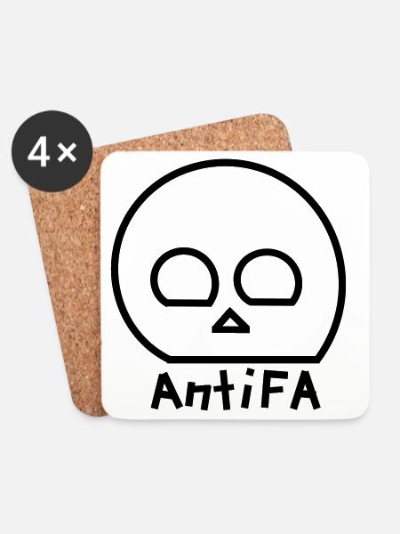 Antifa - Untersetzer (4er-Set) - Weiß