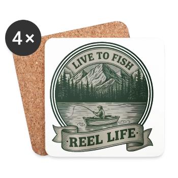 Reel Life Angelabzeichen - Untersetzer (4er-Set) - Weiß - Vorne