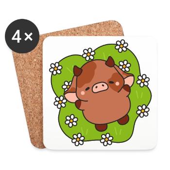 P'tit vachette Printemps - Untersetzer (4er-Set) - Weiß - Vorne