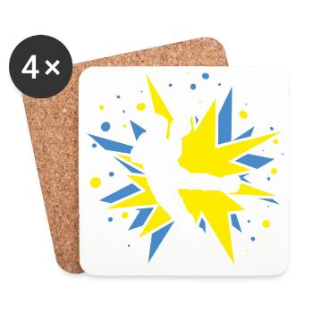 Handball design in comic explosions - Coasters (set of 4) - white - Front