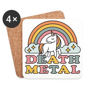 Einhorn Death Metal - Untersetzer (4er-Set) - Weiß - Vorne