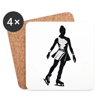 Eis Figure Skater - Cool Silhouette Logo - Dessous de verre (lot de 4) - blanc - Devant