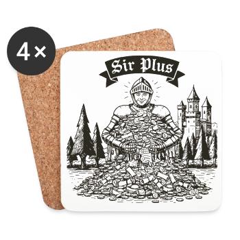Sir Plus Chevalier Drôle Renaissance Faire Hommes GN - Dessous de verre (lot de 4) - blanc - Devant