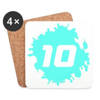 Neon 10 Spritzerdesign - Untersetzer (4er-Set) - Weiß - Vorne