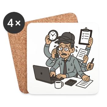 The multi-hatted worker - Coasters (set of 4) - white - Front