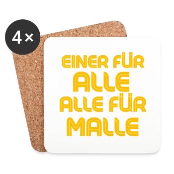Einer für alle alle für Malle - Untersetzer (4er-Set) - Weiß - Vorne