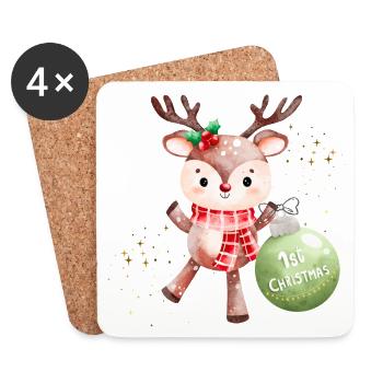 Mon premier Noël - Dessous de verre (lot de 4) - blanc - Devant