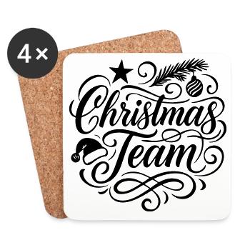 Équipe de Noël Weihnachten - Dessous de verre (lot de 4) - blanc - Devant