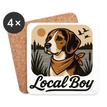 Local Boy - Beagle Hunting Dog Owner - Coasters (set of 4) - white - Front