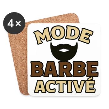 Active Beard Mode - Coasters (set of 4) - white - Front