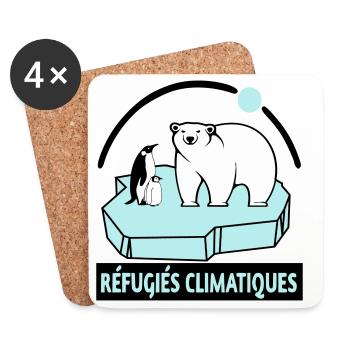 Réfugiés climatiques - Dessous de verre (lot de 4) - blanc - Devant
