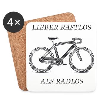 Fahrrad Lieber Rastlos als Radlos  - Untersetzer (4er-Set) - Weiß - Vorne