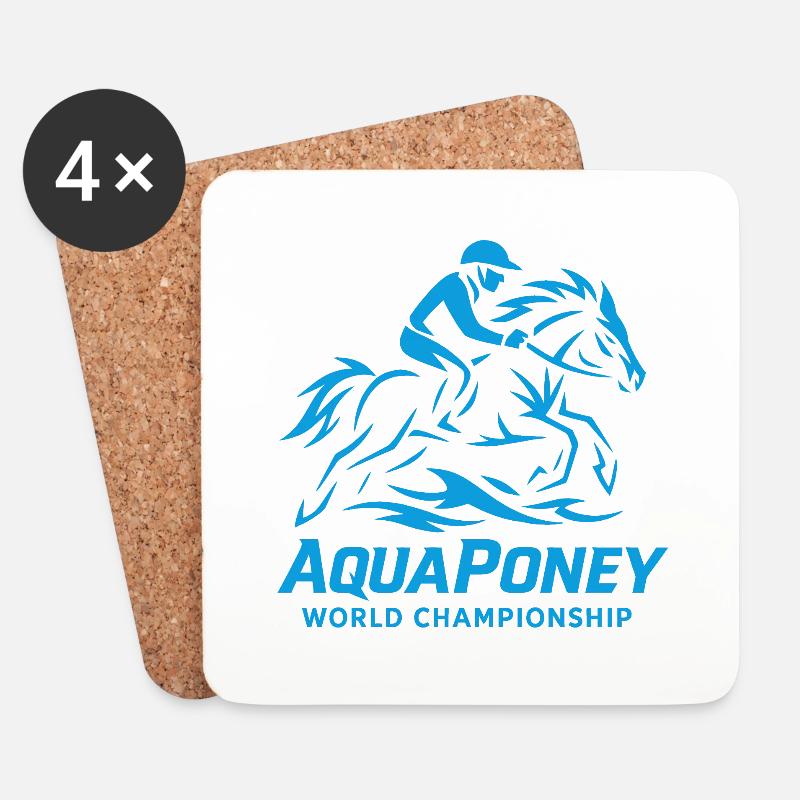 AquaPony Weltmeisterschaft - Untersetzer (4er-Set) - Weiß
