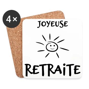 RETIREMENT. COLLEAGUE. RETIREMENT. RETIRED. RETIREMENT. - Coasters (set of 4) - white - Front
