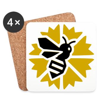 Sun Bee Graphic - Coasters (set of 4) - white - Front