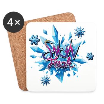 Schneekristall Explosion - Untersetzer (4er-Set) - Weiß - Vorne