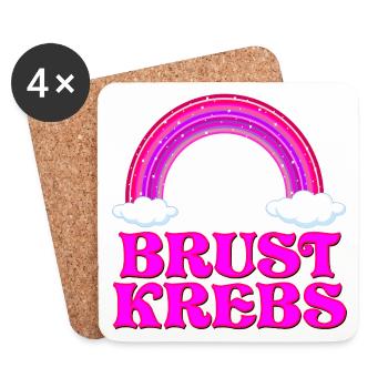 BRUSTKREBS REGENBOGEN - Untersetzer (4er-Set) - Weiß - Vorne