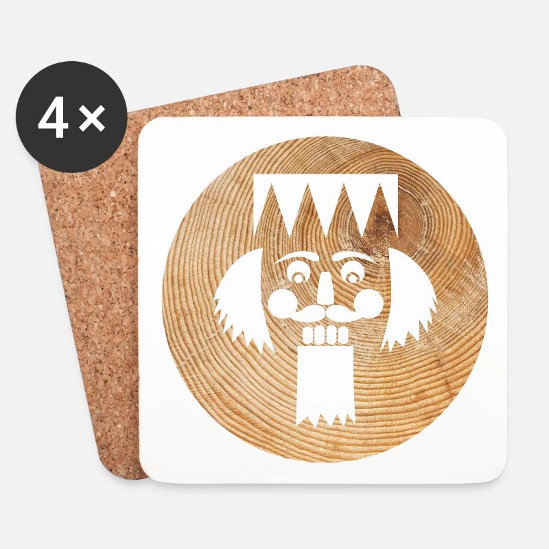 Nussknacker Holz Kreis Weihnachten Advent Figur - Untersetzer (4er-Set) - Weiß