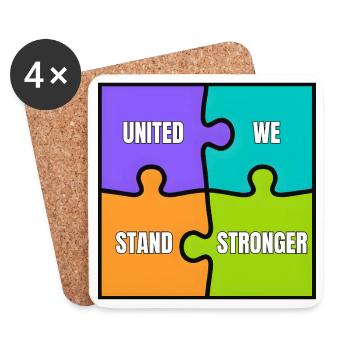UNITED WE STAND STRONGER - Dessous de verre (lot de 4) - blanc - Devant