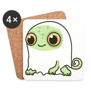 Chameleon Halloween Geist - Untersetzer (4er-Set) - Weiß - Vorne