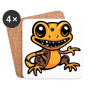 Lézard Halloween Bande dessinée drôle - Dessous de verre (lot de 4) - blanc - Devant