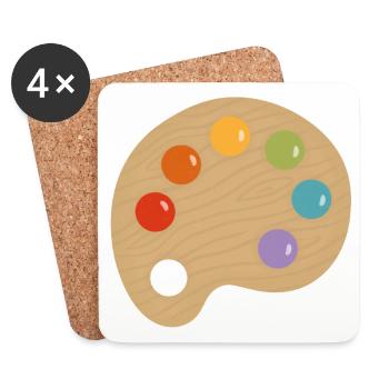 Paint Palette Charm - Coasters (set of 4) - white - Front