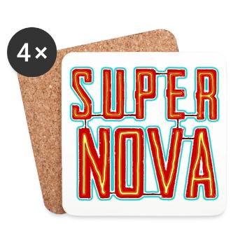Super Nova Neon Schriftzug - Untersetzer (4er-Set) - Weiß - Vorne
