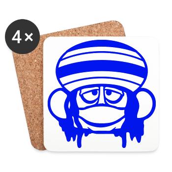 Frosch Reggae Musik Rasta Haare Mütze Jamaika Fun - Untersetzer (4er-Set) - Weiß - Vorne