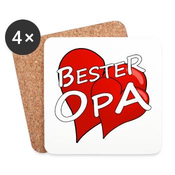 BESTER OPA - Untersetzer (4er-Set) - Weiß - Vorne