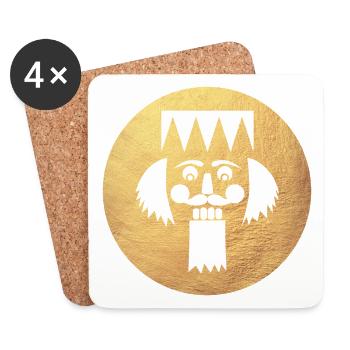Cercle Casse-Noisette Or Noël Décoration de Noël - Dessous de verre (lot de 4) - blanc - Devant