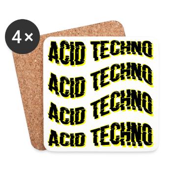 Glitch Acid Techno Wiederholt Neon - Untersetzer (4er-Set) - Weiß - Vorne