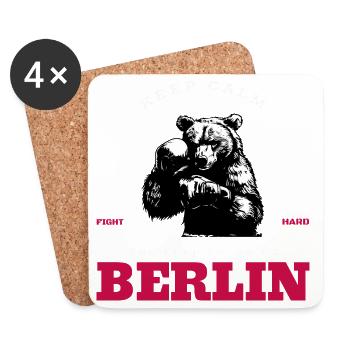 Boxing Club Berlin Bär Berlin  - Untersetzer (4er-Set) - Weiß - Vorne