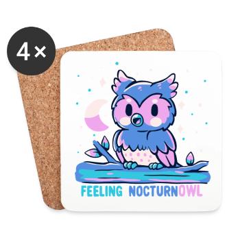 Feeling NocturnOWL - Untersetzer (4er-Set) - Weiß - Vorne