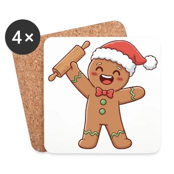 Christmas Baking Art Baker - Coasters (set of 4) - white - Front
