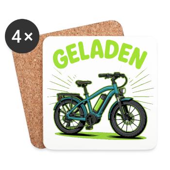 Fahrrad Fahren Radfahrer Mountainbike MTB - Untersetzer (4er-Set) - Weiß - Vorne