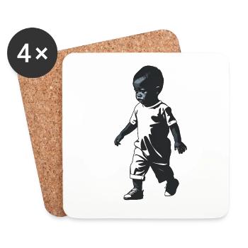 Baby - Cool Silhouette Logo - Coasters (set of 4) - white - Front