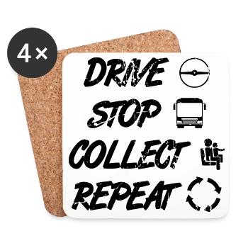 Horaire des chauffeurs d’autobus - Dessous de verre (lot de 4) - blanc - Devant