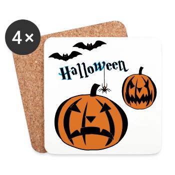 Halloween-- - Dessous de verre (lot de 4) - blanc - Devant
