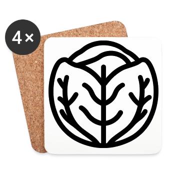 cabbage - Coasters (set of 4) - white - Front