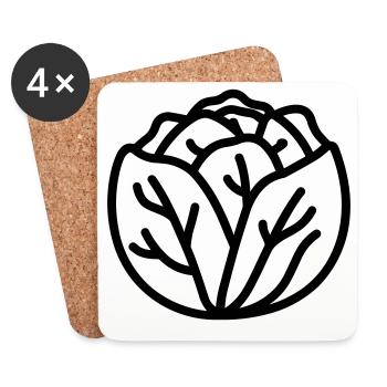 cabbage - Coasters (set of 4) - white - Front