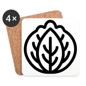 cabbage - Coasters (set of 4) - white - Front