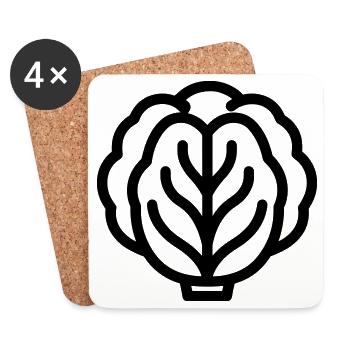 cabbage - Coasters (set of 4) - white - Front