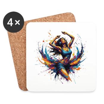 Vibrant_Sound_and_Color_Splash - Dessous de verre (lot de 4) - blanc - Devant