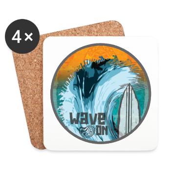 Vague dans Surf Magic Patch - Dessous de verre (lot de 4) - blanc - Devant