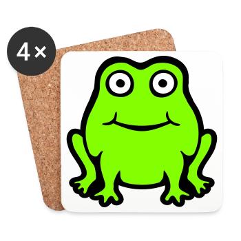 Frog Toad Smiles Funny Comic Happy Cute - Coasters (set of 4) - white - Front