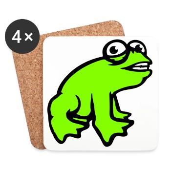 Frosch grinst cool lustig Comic verrückte Kröte - Untersetzer (4er-Set) - Weiß - Vorne